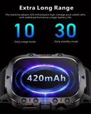 Relógio inteligente novo e durável para homens com chamadas sem fio, resistência à água, monitoramento de atividades físicas, assistente de voz com IA e mais de 100 modos de esportes ao ar livre.