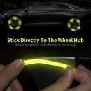 20pcs Reflective Car Wheel Stickers - Enhance Visibility and Safety at Night - Green and Silvery Tire Warning Stickers for Motorcycles and Vehicles