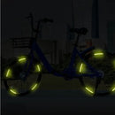 20pcs Reflective Car Wheel Stickers - Enhance Visibility and Safety at Night - Green and Silvery Tire Warning Stickers for Motorcycles and Vehicles