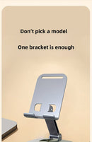 Suporte de Celular de Metal Compacto com Rotação de 360° - Suporte de Mesa Ajustável e Reclinável com Base Estável e Haste de Suporte, Compatível com Todos os Smartphones e Tablets, Acessório Ideal para Escritório, Suporte de Mesa para Telefone