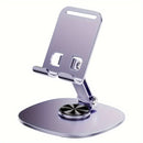 Suporte de Celular de Metal Compacto com Rotação de 360° - Suporte de Mesa Ajustável e Reclinável com Base Estável e Haste de Suporte, Compatível com Todos os Smartphones e Tablets, Acessório Ideal para Escritório, Suporte de Mesa para Telefone