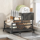 Organizador de Pratos de Aço Carbono Preto