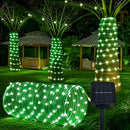 1 peça de luz tubo de corda solar, 8 modos de iluminação, anel de fadas LED, adequado para decoração DIY, perfeito para quintal, jardim, terraço, cerca, árvore, trampolim, casamento, festa de aniversário, decoração de Natal, cordão de luz que atende