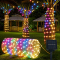 1 peça de luz tubo de corda solar, 8 modos de iluminação, anel de fadas LED, adequado para decoração DIY, perfeito para quintal, jardim, terraço, cerca, árvore, trampolim, casamento, festa de aniversário, decoração de Natal, cordão de luz que atende