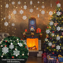 36 peças de enfeites clássicos de floco de neve de feltro, fita prateada de 10,0 metros, árvore de Natal sem eletricidade