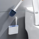 2 in 1 Silicone Brush for Toilet Bowl - Private Bathroom Base, High Efficiency