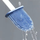 2 in 1 Silicone Brush for Toilet Bowl - Private Bathroom Base, High Efficiency