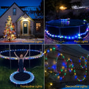 1 peça de luz tubo de corda solar, 8 modos de iluminação, anel de fadas LED, adequado para decoração DIY, perfeito para quintal, jardim, terraço, cerca, árvore, trampolim, casamento, festa de aniversário, decoração de Natal, cordão de luz que atende