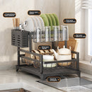 Organizador de Pratos de Aço Carbono Preto