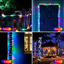 1 peça de luz tubo de corda solar, 8 modos de iluminação, anel de fadas LED, adequado para decoração DIY, perfeito para quintal, jardim, terraço, cerca, árvore, trampolim, casamento, festa de aniversário, decoração de Natal, cordão de luz que atende
