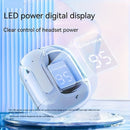 Fones de ouvido transparentes com visor digital de LED, som estéreo Hi-Fi, controle e chamadas em alta definição, adequados para atividades ao ar livre, jogos e chamadas telefônicas.