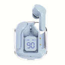 Fones de ouvido transparentes com visor digital de LED, som estéreo Hi-Fi, controle e chamadas em alta definição, adequados para atividades ao ar livre, jogos e chamadas telefônicas.