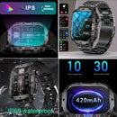 Relógio inteligente novo e durável para homens com chamadas sem fio, resistência à água, monitoramento de atividades físicas, assistente de voz com IA e mais de 100 modos de esportes ao ar livre.