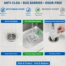 12-Pack Self-Adhesive Hair Catcher Stickers — Anti-Clog & Insect-Proof Drain Covers, Suitable for Bathroom/Kitchen Sink/Shower Drains, Durable Plastic Material, Prevents Pipe Blockages, Essential Home Cleaning Tool, Square