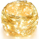 ROKASLO 1 pacote de luzes de fadas de 5 metros, 50 luzes de LED estilo conto de fadas, luzes LED alimentadas por 3 pilhas AA, adequadas para decorações como Natal, casamentos, festas, férias em família, encontros, casamentos, etc. (sempre acesas)