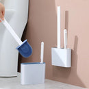 2 in 1 Silicone Brush for Toilet Bowl - Private Bathroom Base, High Efficiency