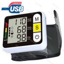 Monitor de Pressão Arterial Digital de Pulso Médico Medidor de Pulso e Frequência Cardíaca Esfigmomanômetro LCD Portátil para Cuidados com a Saúde