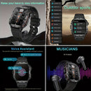 Relógio inteligente novo e durável para homens com chamadas sem fio, resistência à água, monitoramento de atividades físicas, assistente de voz com IA e mais de 100 modos de esportes ao ar livre.