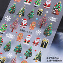 2 unidades de Adesivos de Unha 3D Autoadesivos de Natal com Laço Dourado, Decoração Festiva de Esmalte de Unha