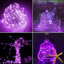 ROKASLO 1 pacote de luzes de fadas de 5 metros, 50 luzes de LED estilo conto de fadas, luzes LED alimentadas por 3 pilhas AA, adequadas para decorações como Natal, casamentos, festas, férias em família, encontros, casamentos, etc. (sempre acesas)