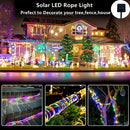 1 peça de luz tubo de corda solar, 8 modos de iluminação, anel de fadas LED, adequado para decoração DIY, perfeito para quintal, jardim, terraço, cerca, árvore, trampolim, casamento, festa de aniversário, decoração de Natal, cordão de luz que atende