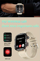 Relógio inteligente novo e durável para homens com chamadas sem fio, resistência à água, monitoramento de atividades físicas, assistente de voz com IA e mais de 100 modos de esportes ao ar livre.