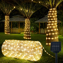 1 peça de luz tubo de corda solar, 8 modos de iluminação, anel de fadas LED, adequado para decoração DIY, perfeito para quintal, jardim, terraço, cerca, árvore, trampolim, casamento, festa de aniversário, decoração de Natal, cordão de luz que atende