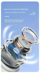 Fones de ouvido transparentes com visor digital de LED, som estéreo Hi-Fi, controle e chamadas em alta definição, adequados para atividades ao ar livre, jogos e chamadas telefônicas.