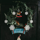 36 peças de enfeites clássicos de floco de neve de feltro, fita prateada de 10,0 metros, árvore de Natal sem eletricidade