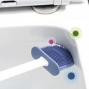 2 in 1 Silicone Brush for Toilet Bowl - Private Bathroom Base, High Efficiency
