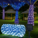 1 peça de luz tubo de corda solar, 8 modos de iluminação, anel de fadas LED, adequado para decoração DIY, perfeito para quintal, jardim, terraço, cerca, árvore, trampolim, casamento, festa de aniversário, decoração de Natal, cordão de luz que atende