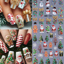 2 unidades de Adesivos de Unha 3D Autoadesivos de Natal com Laço Dourado, Decoração Festiva de Esmalte de Unha